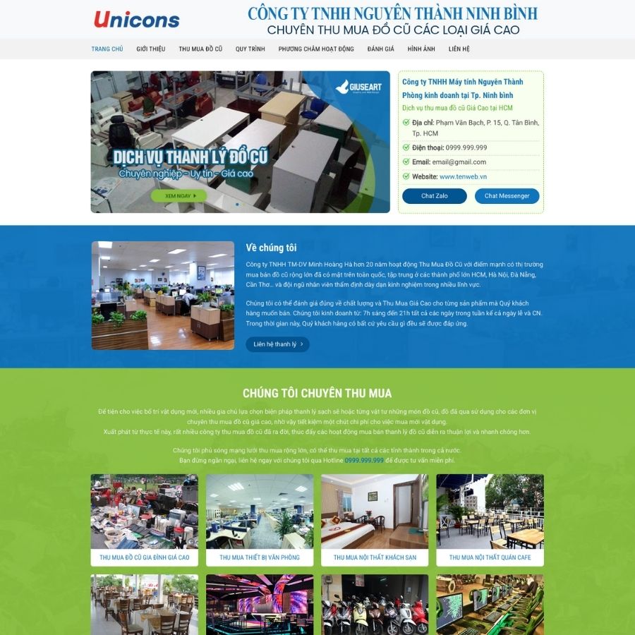 Themes WordPress mẫu website thanh lý đồ cũ, web thu mua đồ cũ, thu mua thiết bị văn phòng 2