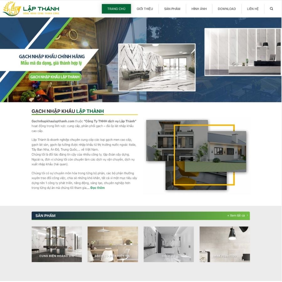 Themes WordPress mẫu website bán gạch nhập khẩu, giới thiệu trưng bày gạch đá lát