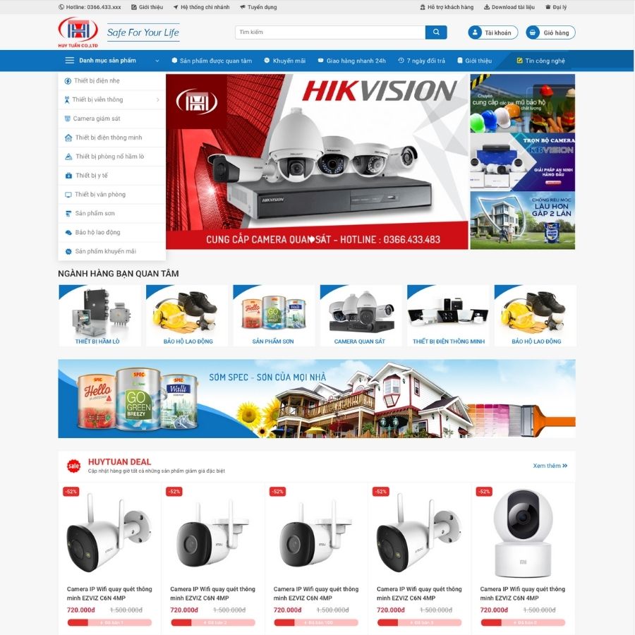 Themes WordPress mẫu website bán camera, shop bán camera thiết bị công nghệ, camera 4