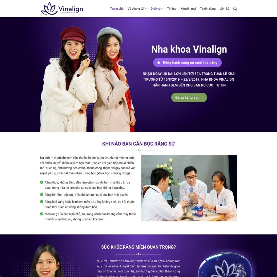 Themes WordPress mẫu website landingpage nha khoa, landingpage dịch vụ làm giăng, nha khoa 3