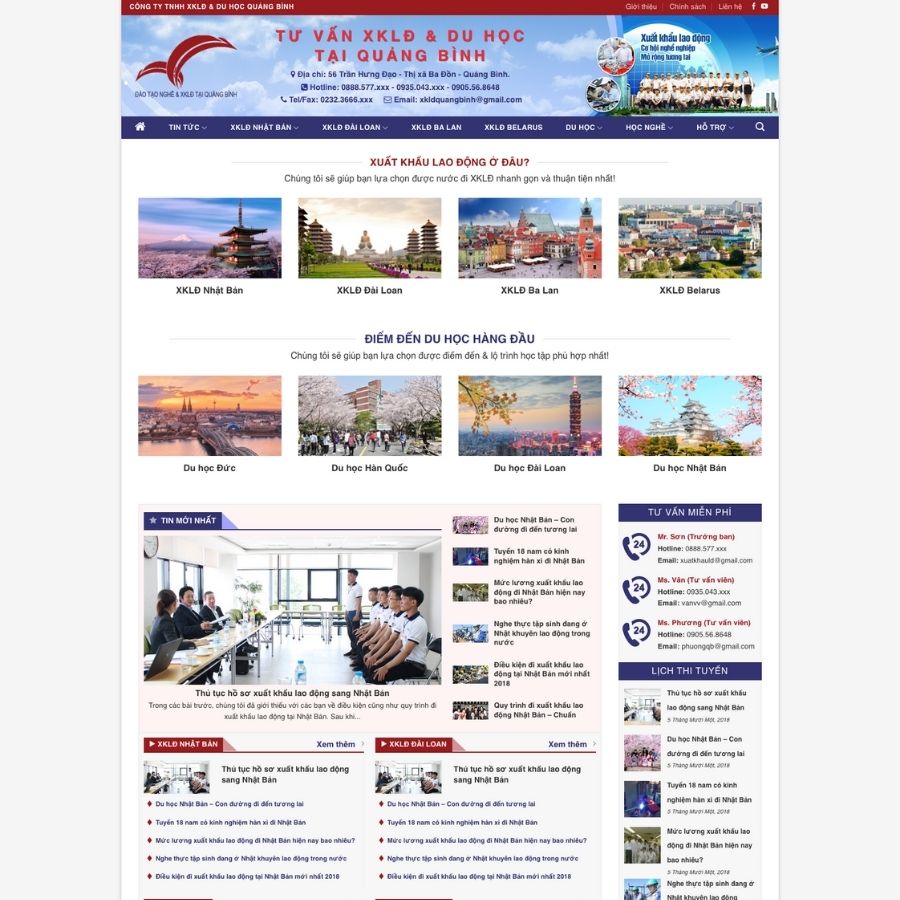 Themes WordPress mẫu website tư vấn du học, xuất khẩu lao động nước ngoài 7