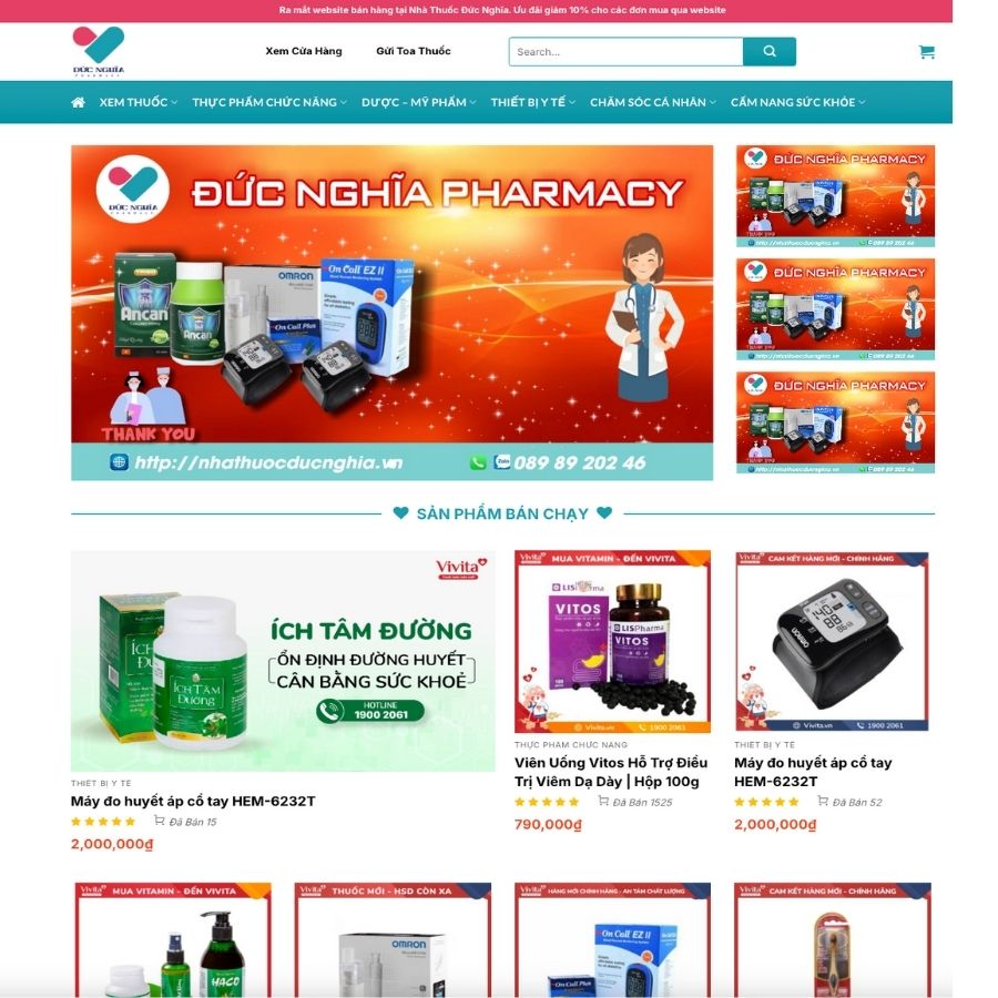 Themes WordPress mẫu website nhà thuốc, bán thuốc, giới thiệu thuốc, web tin tức về thuốc online