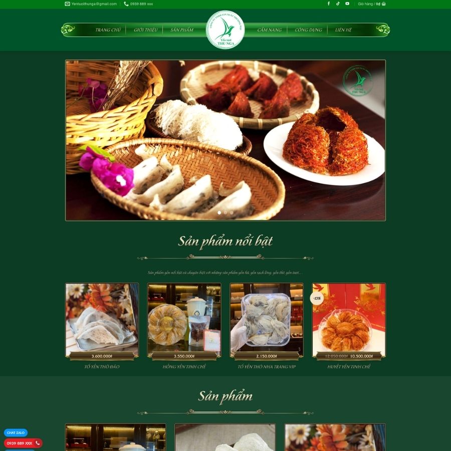 Themes WordPress mẫu website yến sào, website bán yến sào, web bán hàng yến sào 2