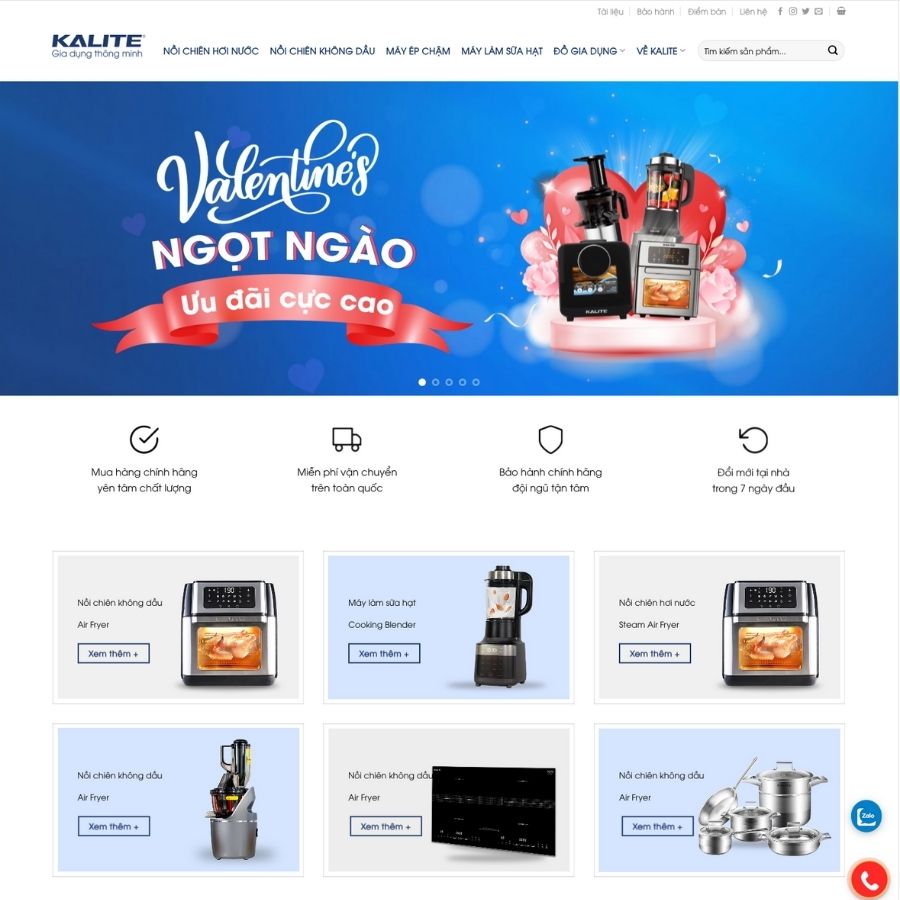 Themes WordPress mẫu website đồ gia dụng, bán đồ cho bếp, nồi chiên không dầu, đồ điện tử 2