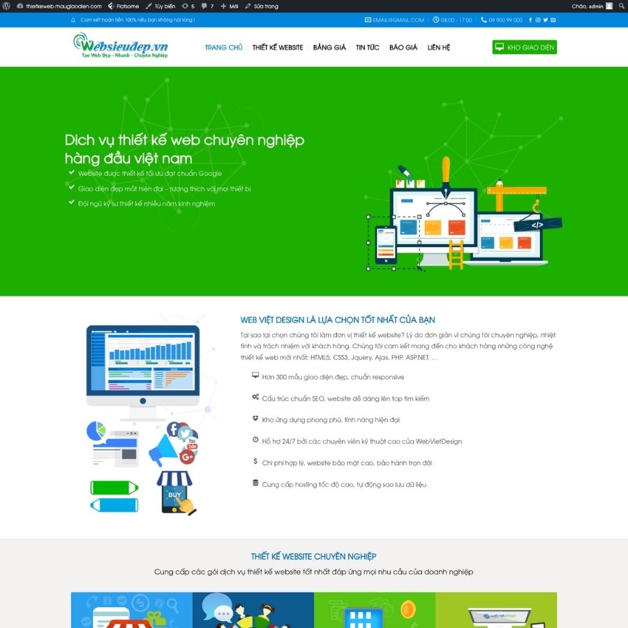 Themes WordPress mẫu website thiết kế website, bán themes, bán plugin, mẫu công ty thiết kế web