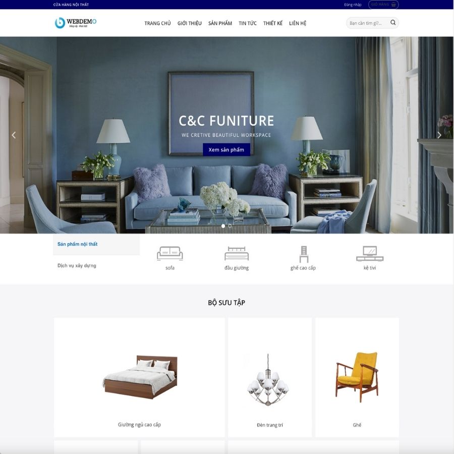 Themes WordPress mẫu website nội thất, mẫu website công ty nội thất, thiết kế nội ngoại thất
