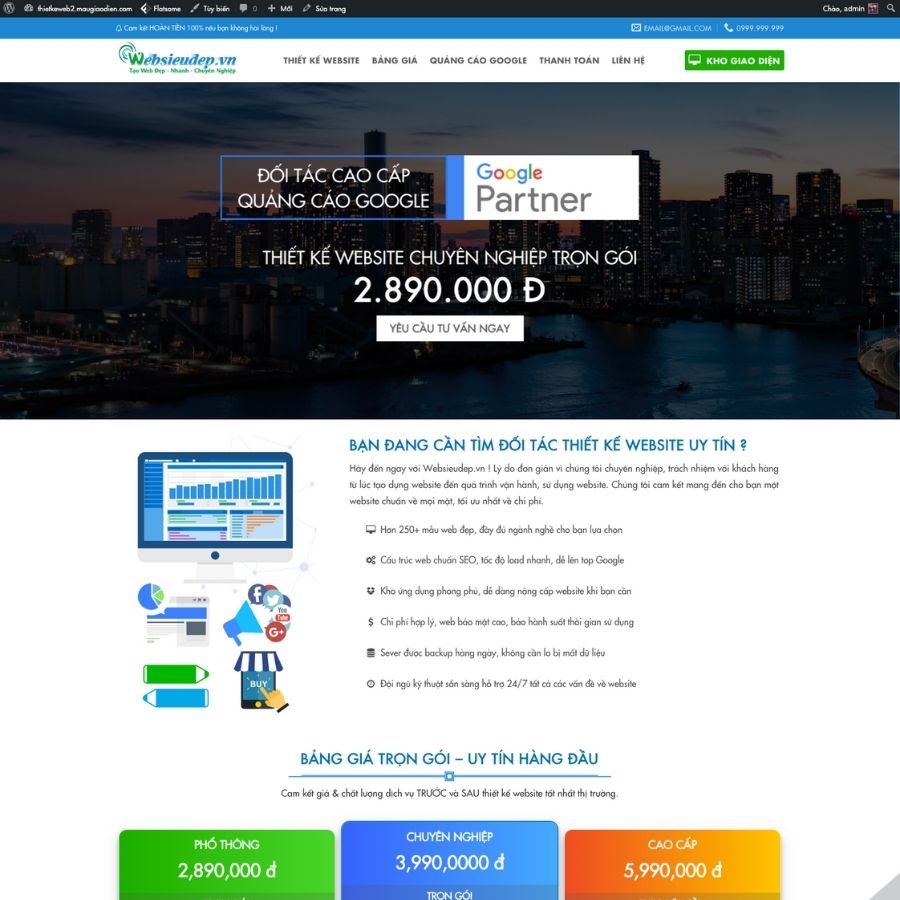 Themes WordPress mẫu website thiết kế website, bán themes, bán plugin, mẫu công ty thiết kế web 2