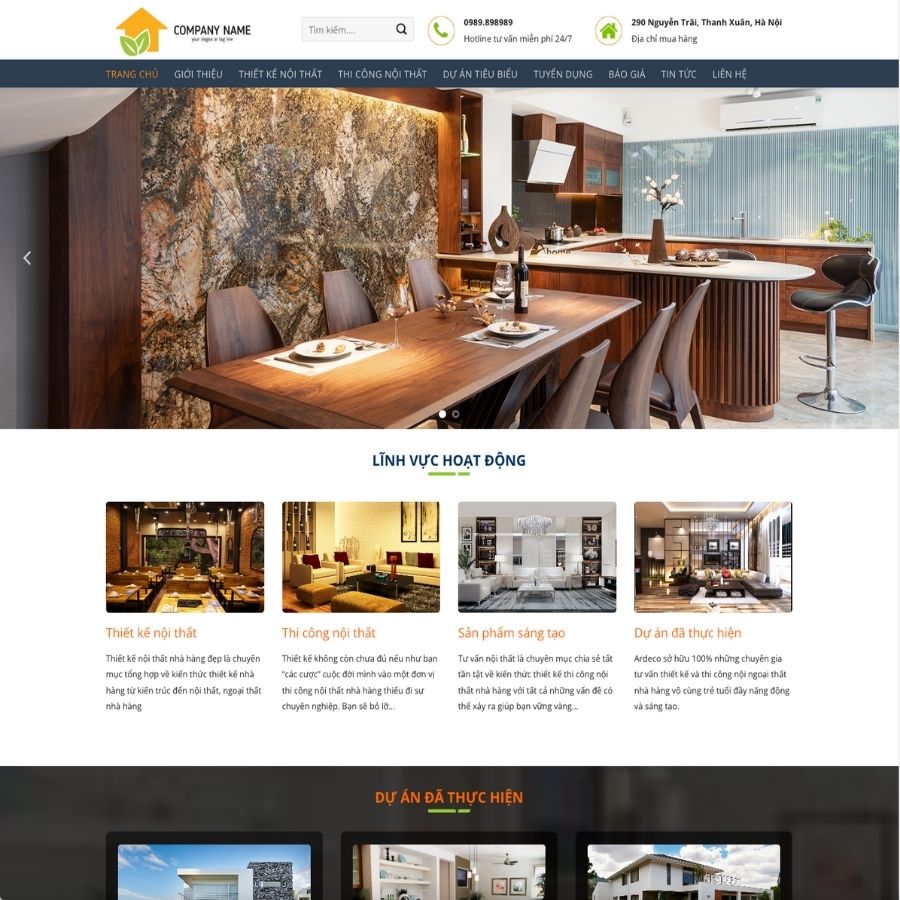 Themes WordPress mẫu website nội thất, mẫu website công ty nội thất, thiết kế nội ngoại thất 3
