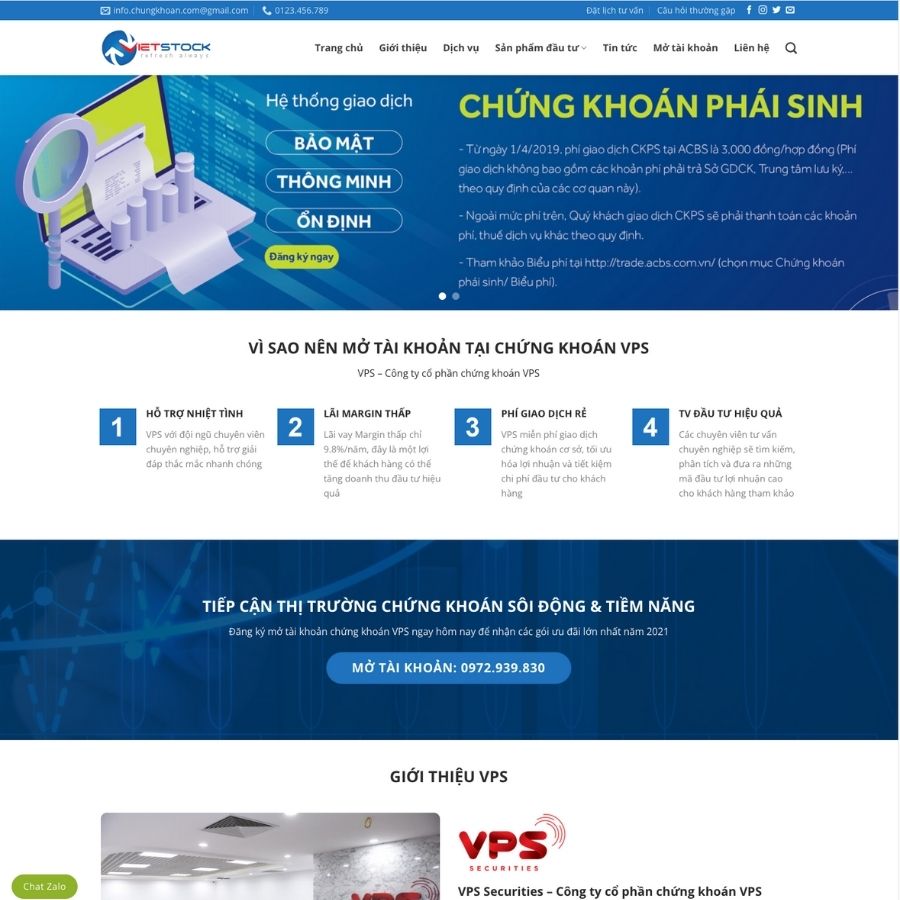 Themes WordPress mẫu website tin tức chứng khoán, sàn chứng khoán, mẫu web chứng khoán