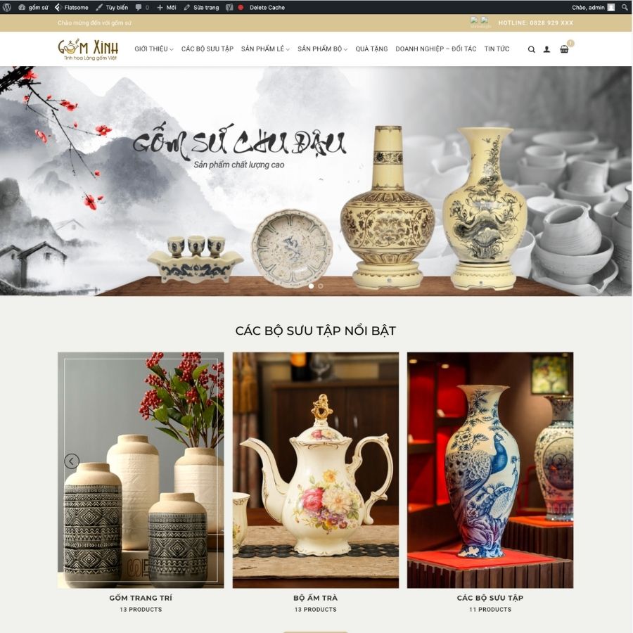 Themes WordPress mẫu website gốm sứ, mẫu web giới thiệu gốm sứ, bán gốm sư cực đẹp