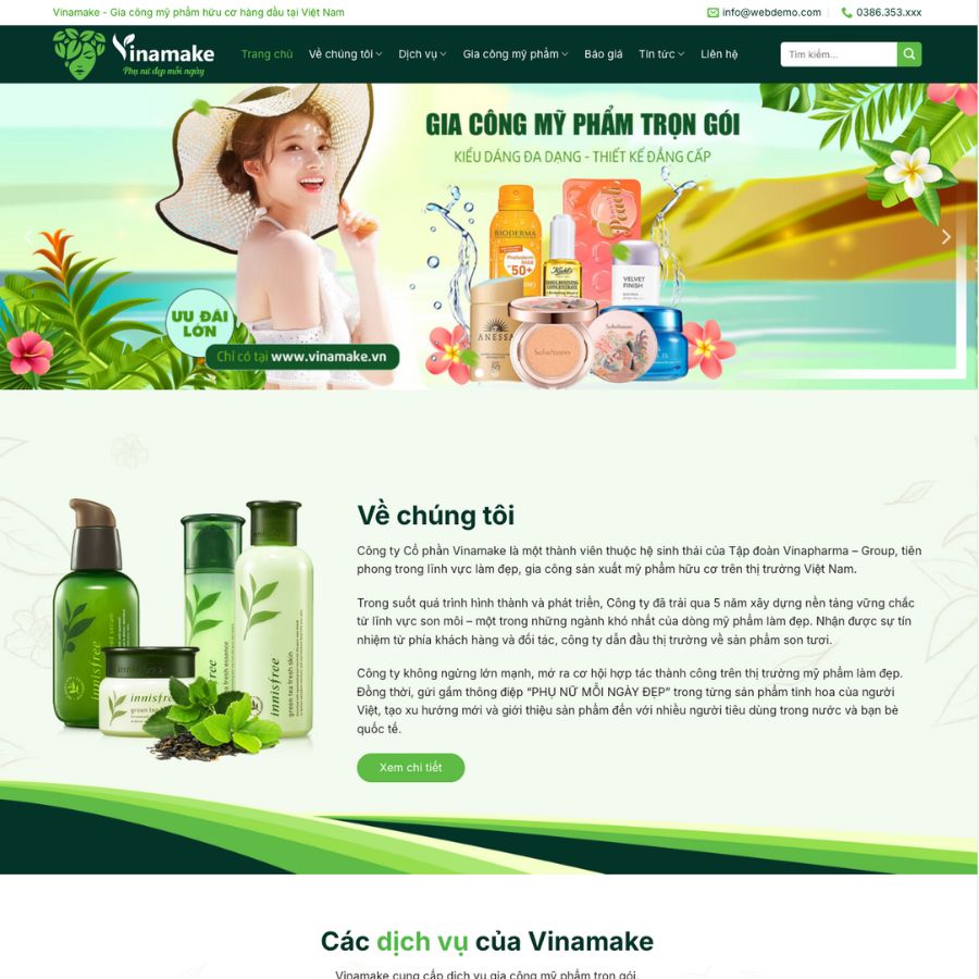 Themes wordpress mẫu website shop bán mỹ phẩm, giới thiệu mỹ phẩm 2