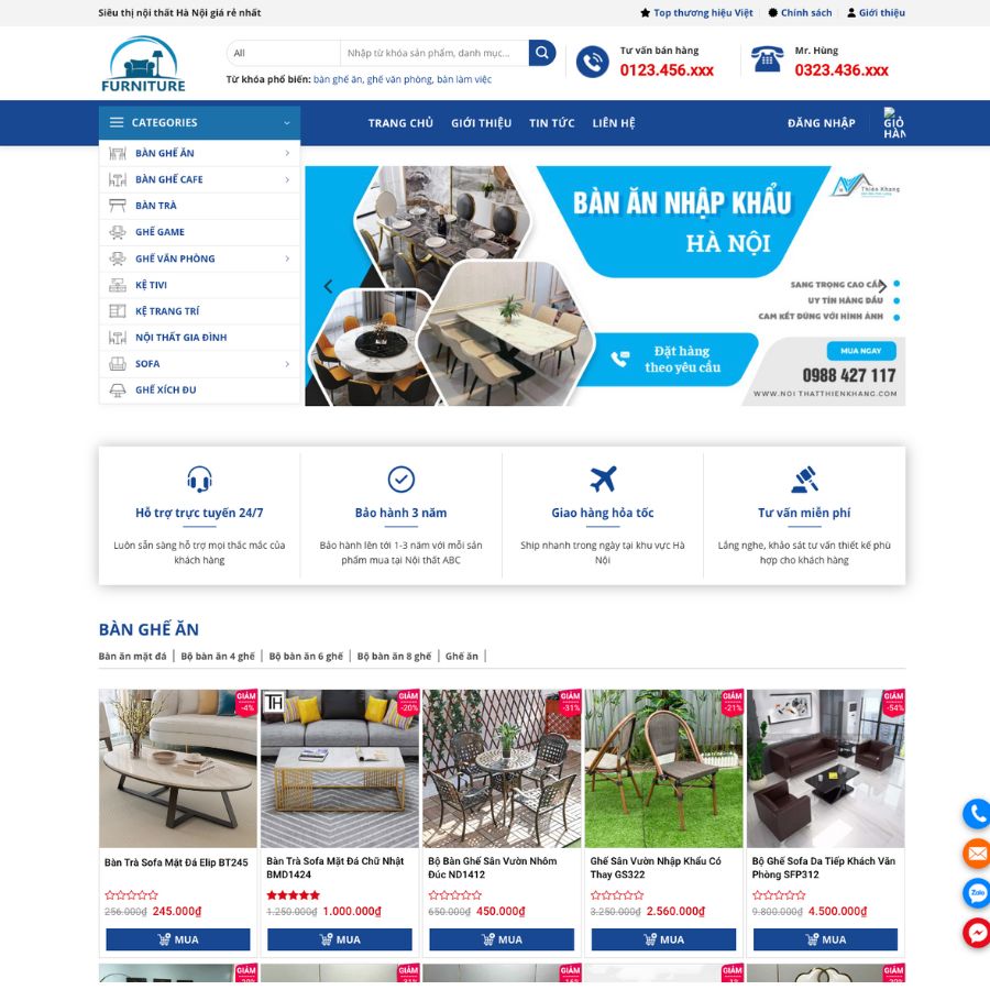 Themes wordpress mẫu website nội thất, bàn ghế, sofa gỗ bán hàng đồ gỗ 39