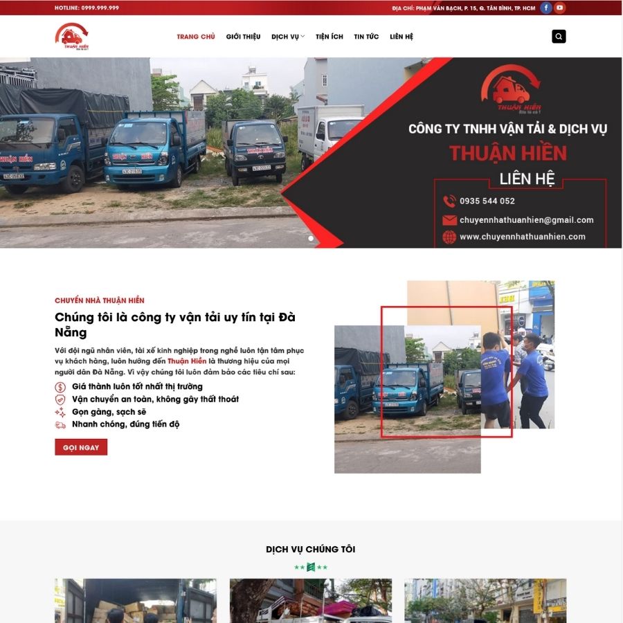 Themes WordPress mẫu website dịch vụ vận chuyển, dịch vụ xe tải chuyển nhà, logistics