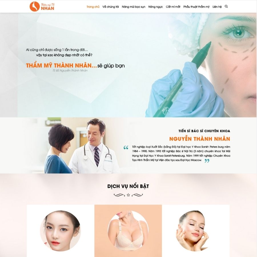 Themes WordPress mẫu website thẩm mỹ viện, phẫu thuật, giới thiệu dịch vụ thẩm mỹ làm đẹp