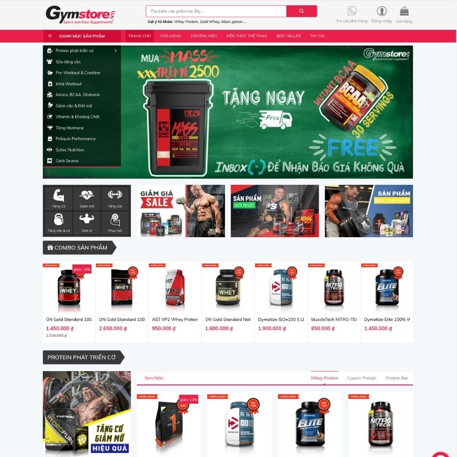 Themes WordPress mẫu website bán thực phẩm gym, bán đồ thực phẩm chức năng cho người tập gym