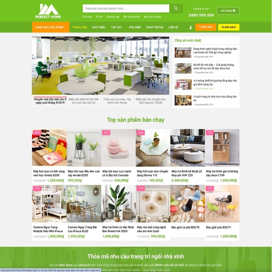 Themes WordPress mẫu website nội thất ahome, website công ty thiết kế nội thất gotrangtri.vn 13