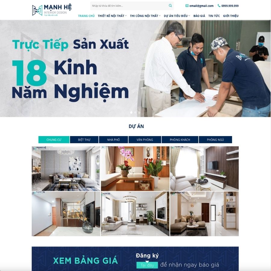 Themes WordPress mẫu website thiết kế nội thất chung cư, website công ty thiết kế nội thất 14