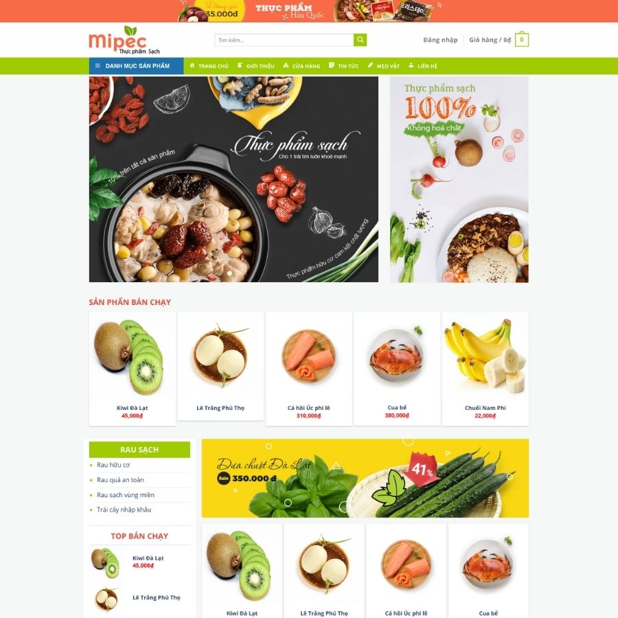 Themes WordPress mẫu website thực phẩm rau củ quả, shop bán hoa quả, rau củ quả siêu thị 11