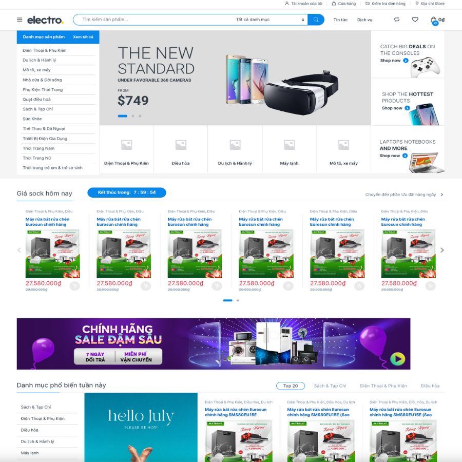 Themes WordPress đẹp AZ Store, mẫu bán hàng điện tử