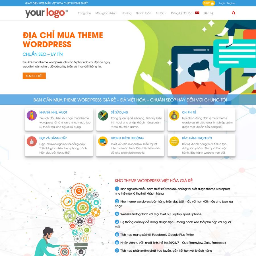 Themes WordPress đẹp mẫu bán themes, bán plugin, thiết kế website