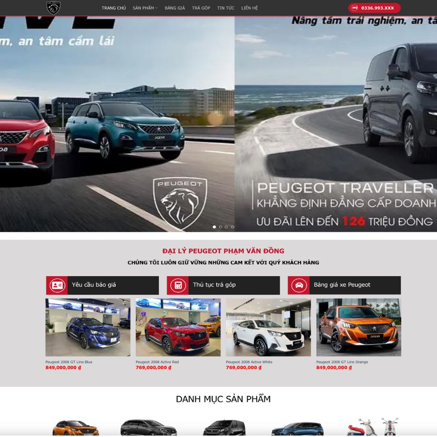 Themes WordPress đẹp mẫu website bán oto cực đẹp