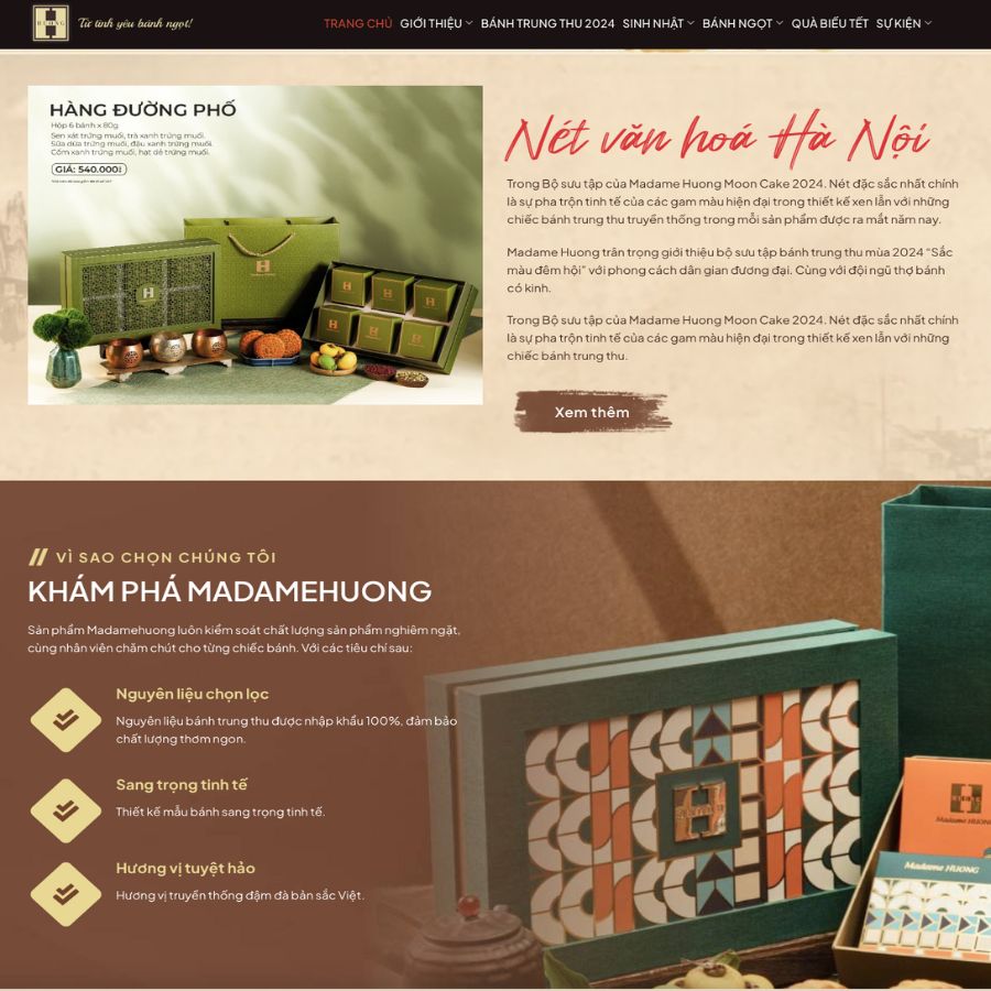 Themes WordPress đẹp mẫu web bán bánh sinh nhật, bánh trung thu, bánh ngọt