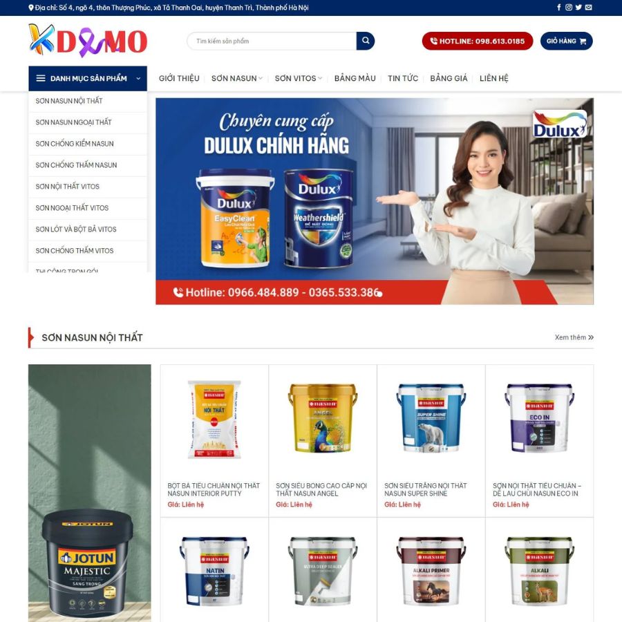 Themes WordPress đẹp mẫu website bán sơn, giới thiệu sơn