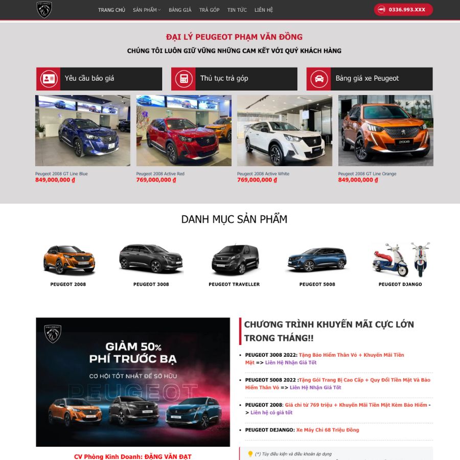 Themes WordPress đẹp mẫu website bán oto