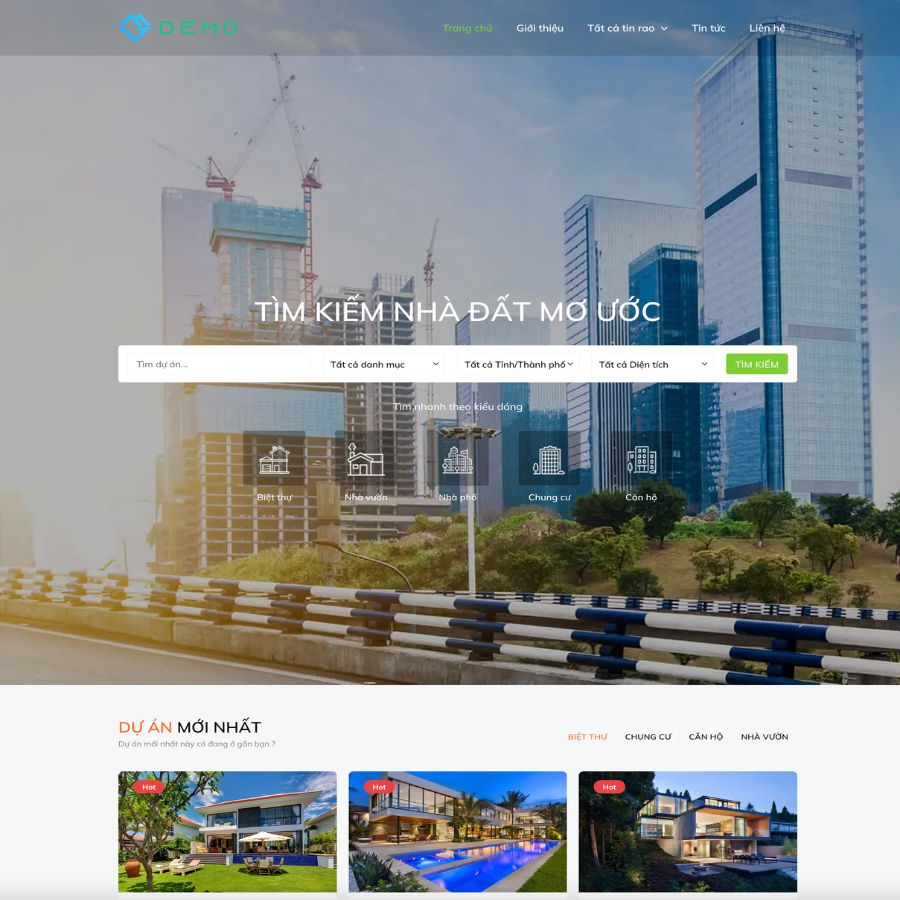 Themes WordPress đẹp mẫu web bất động sản , giới thiệu bất động sản