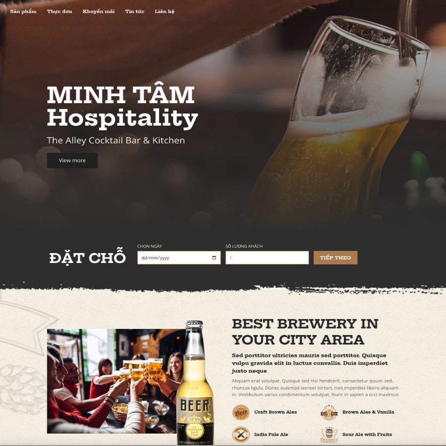 Themes WordPress đẹp mẫu website bán rượu bia, giới thiệu sản phẩm rượu bia