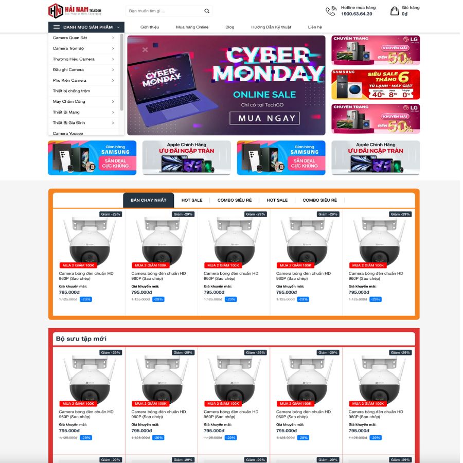 Themes WordPress đẹp mẫu website bán camera, shop bán thiết bị camera