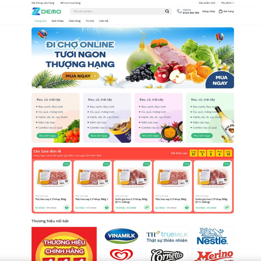 Themes WordPress đẹp mẫu website shop online, tạp hoá, siêu thị