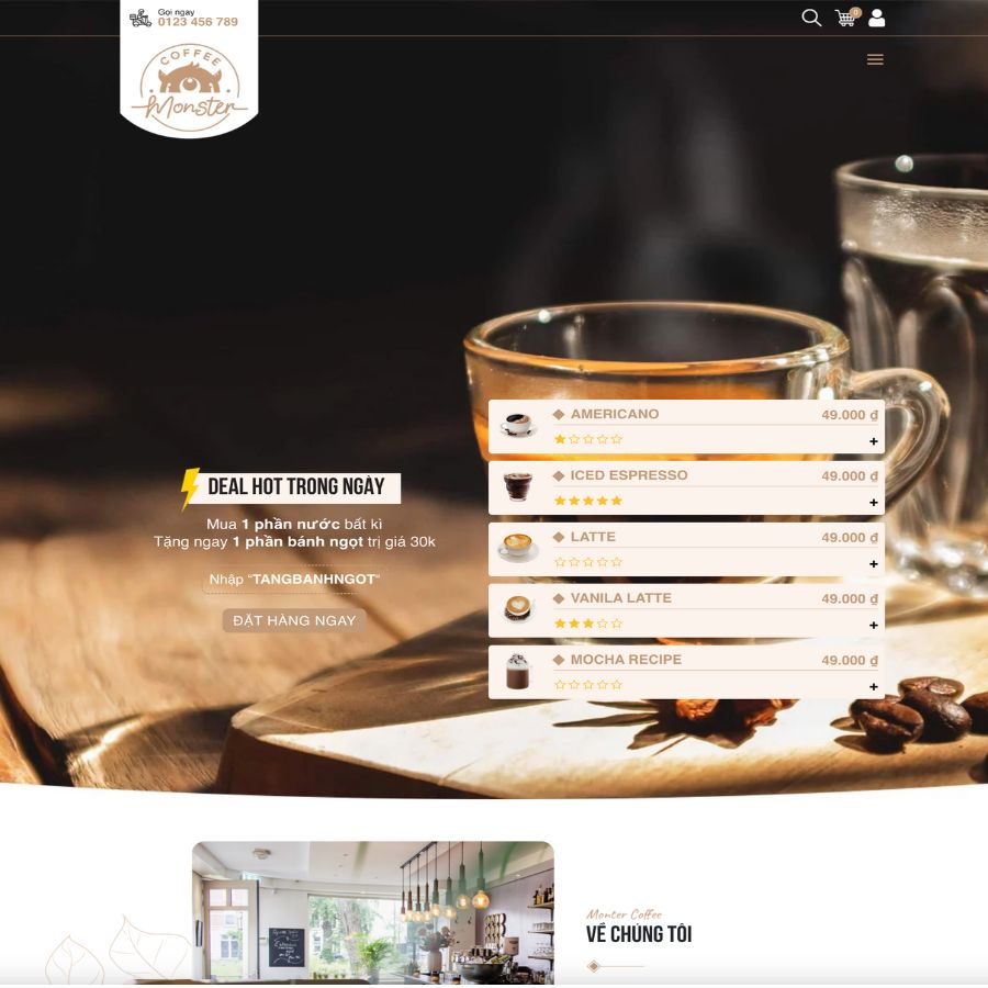 Themes WordPress đẹp mẫu web cafe, nhà hàng, quán ăn