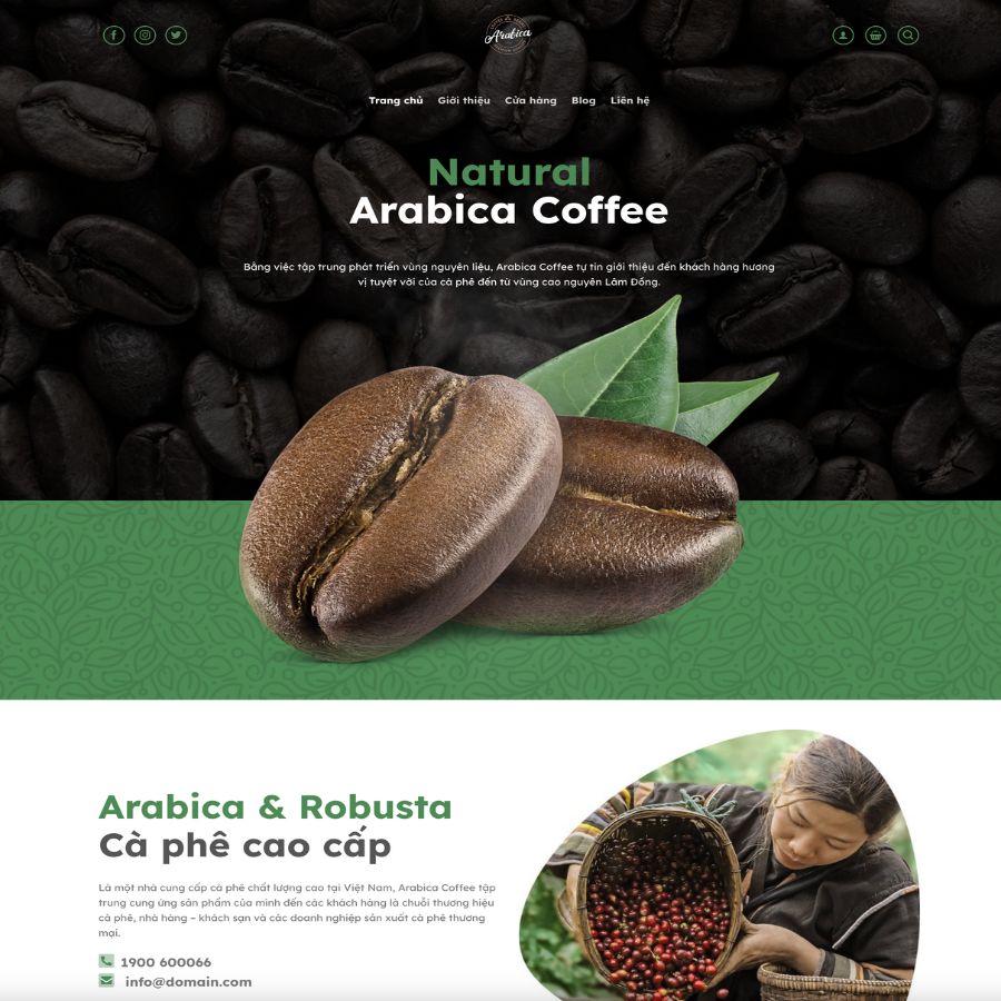 Themes WordPress đẹp mẫu website bán coffe, nhà hàng caffe đẹp