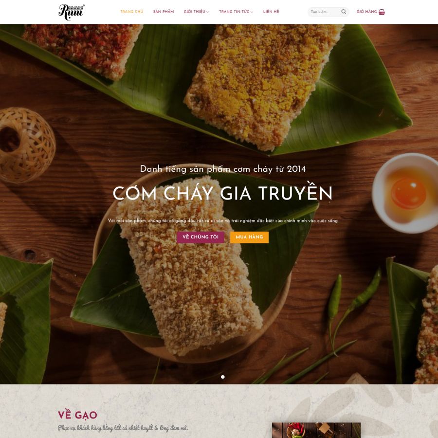 Themes WordPress đẹp mẫu website bán hàng, giới thiệu sản phẩm, cơm cháy