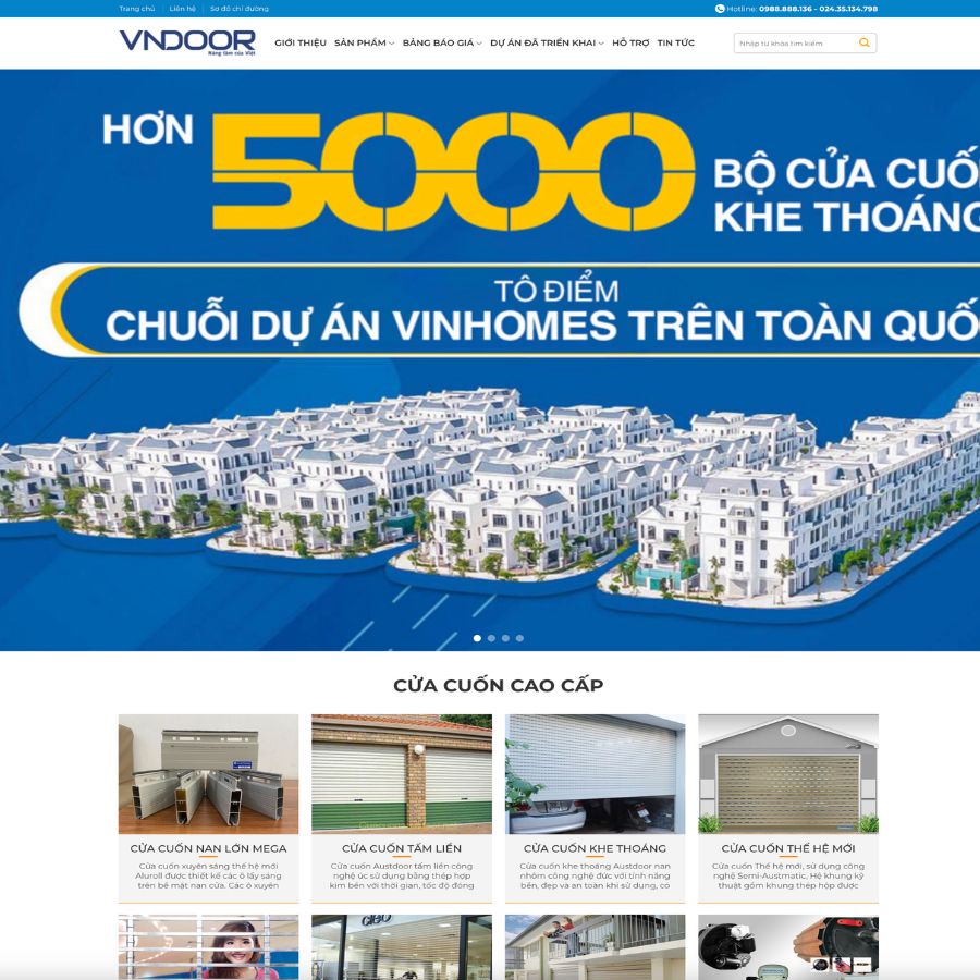 Themes WordPress đẹp mẫu website cửa nhôm kính, xây dựng