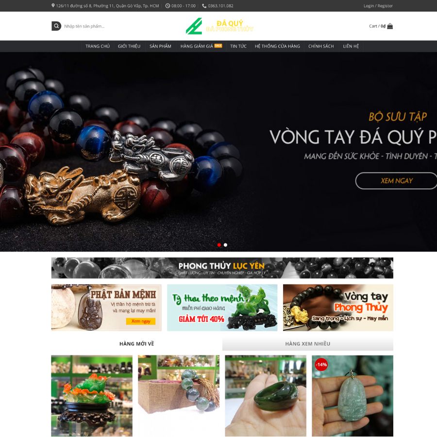 Themes WordPress đẹp mẫu website bán đá phong thuỷ, bán đá quý phong thuỷ