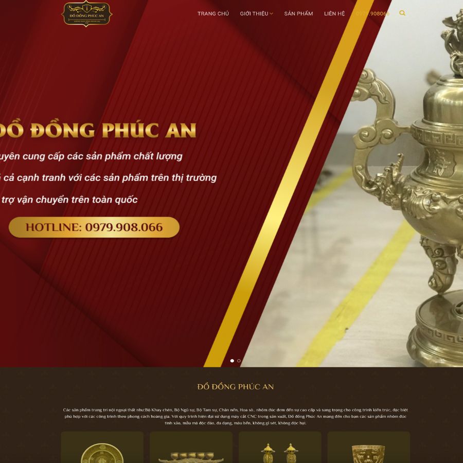 Themes WordPress đẹp mẫu website đồ đồng, bán giới thiệu đồ đồng