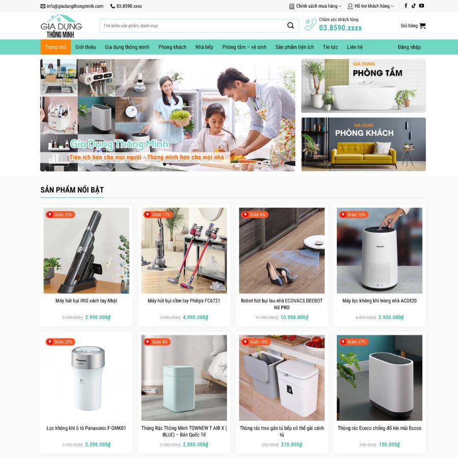 Themes WordPress đẹp mẫu web gia dụng, bán đồ gia dụng đẹp