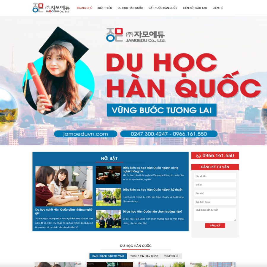 Themes WordPress đẹp mẫu website du học hàn quốc, du học nhật bản