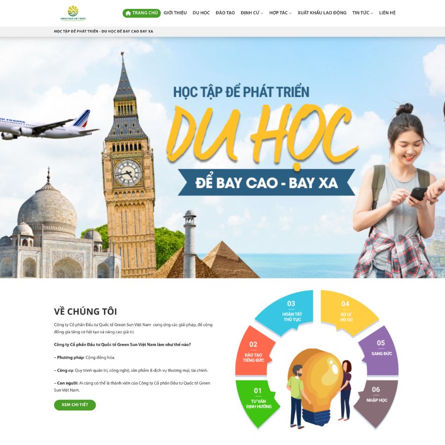 Themes WordPress đẹp mẫu website du học cực đẹp tính năng mới