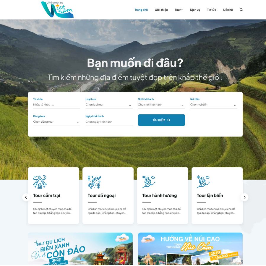 Themes WordPress đẹp mẫu website du lịch, travel, phòng khách sạn đẹp