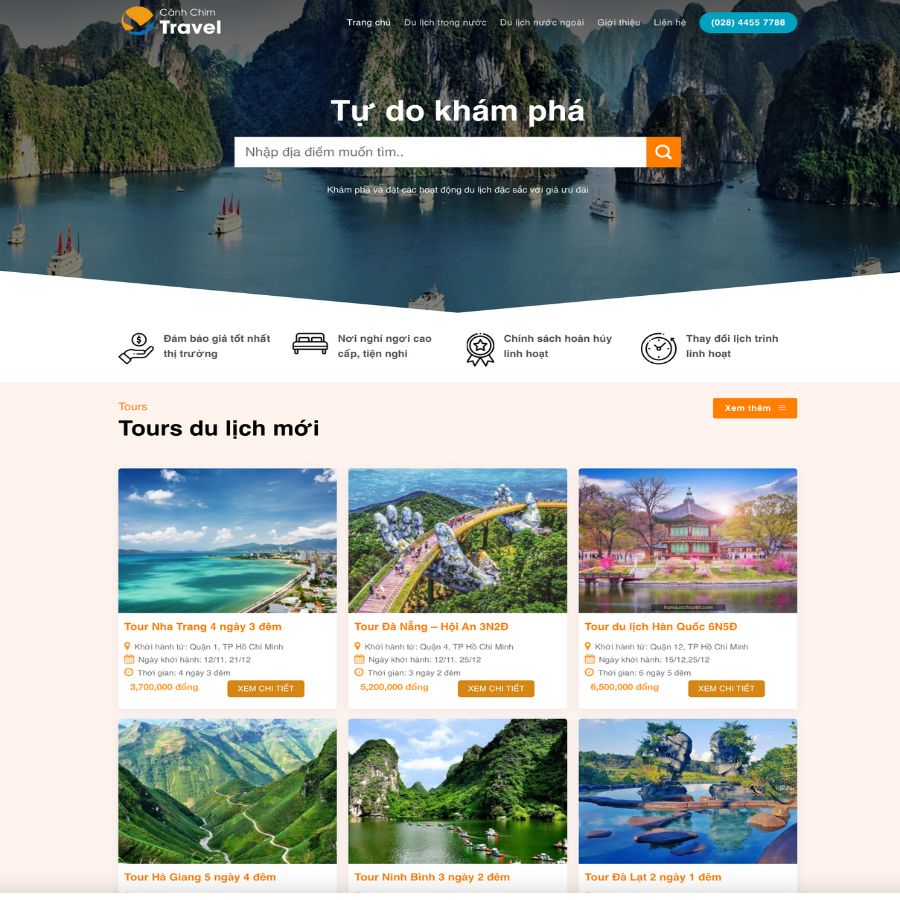 Themes WordPress đẹp mẫu tin tức bán tour du lịch trong nước, quốc tế