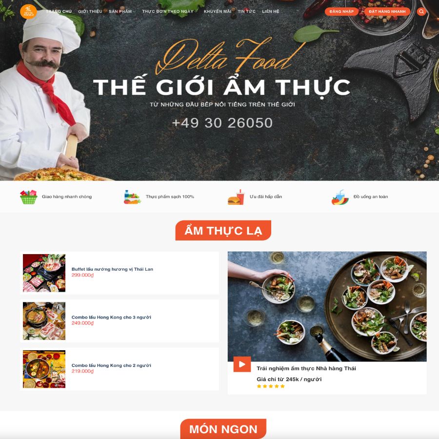 Themes WordPress đẹp mẫu website foody, thực phẩm, nhà hàng , đồ ăn