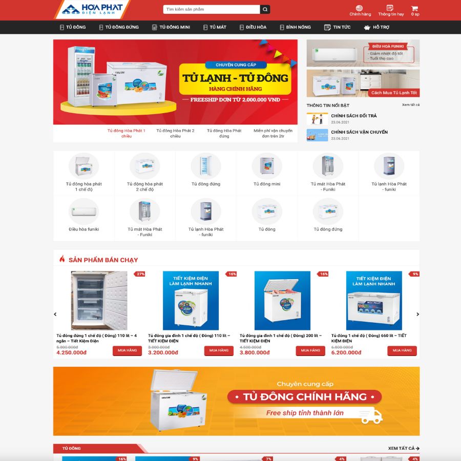 Themes WordPress đẹp mẫu website bán đồ gia dụng, điện máy, tạp hoá