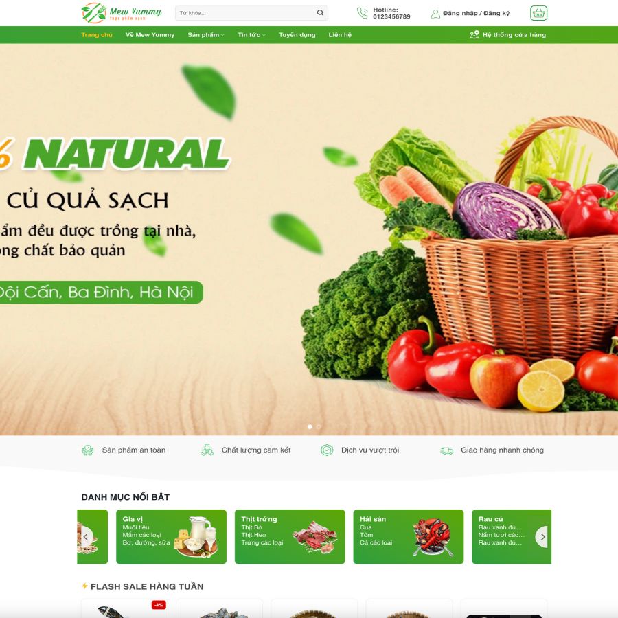 Themes WordPress đẹp mẫu website hải sản, bán hàng đồ biển