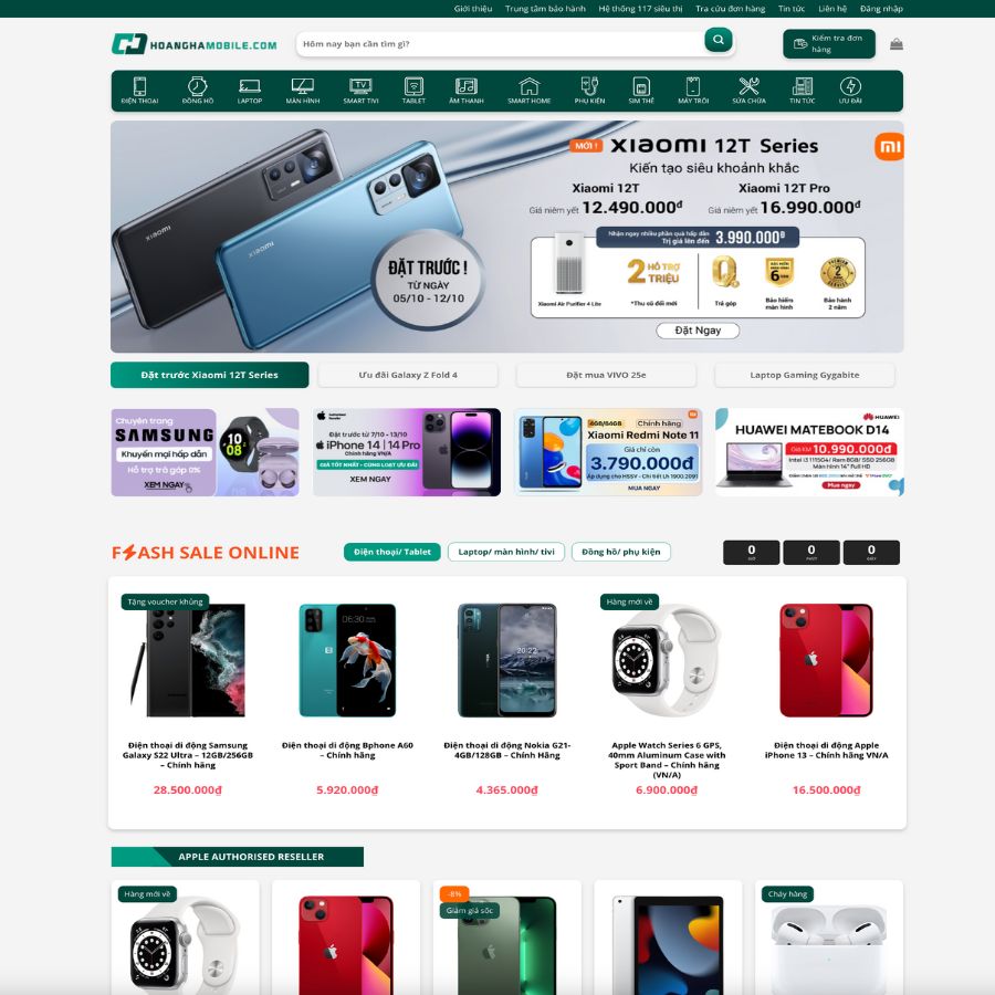 Themes WordPress đẹp mẫu website bán điện thoại , cell phone, hoangha mobile