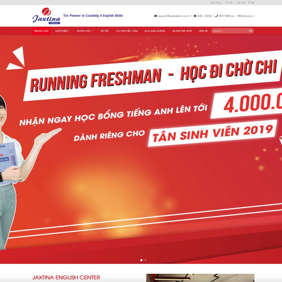 Themes WordPress đẹp mẫu website trung tâm tiếng anh, dạy tiếng anh