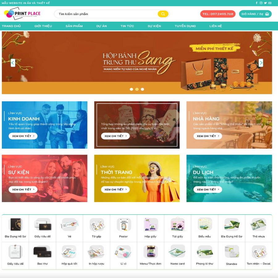 Themes WordPress đẹp mẫu website in ấn, văn phòng phẩm