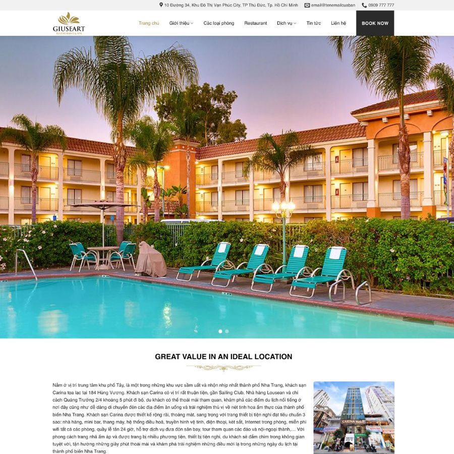 Themes WordPress đẹp mẫu website đặt phòng khách sạn, thuê phòng